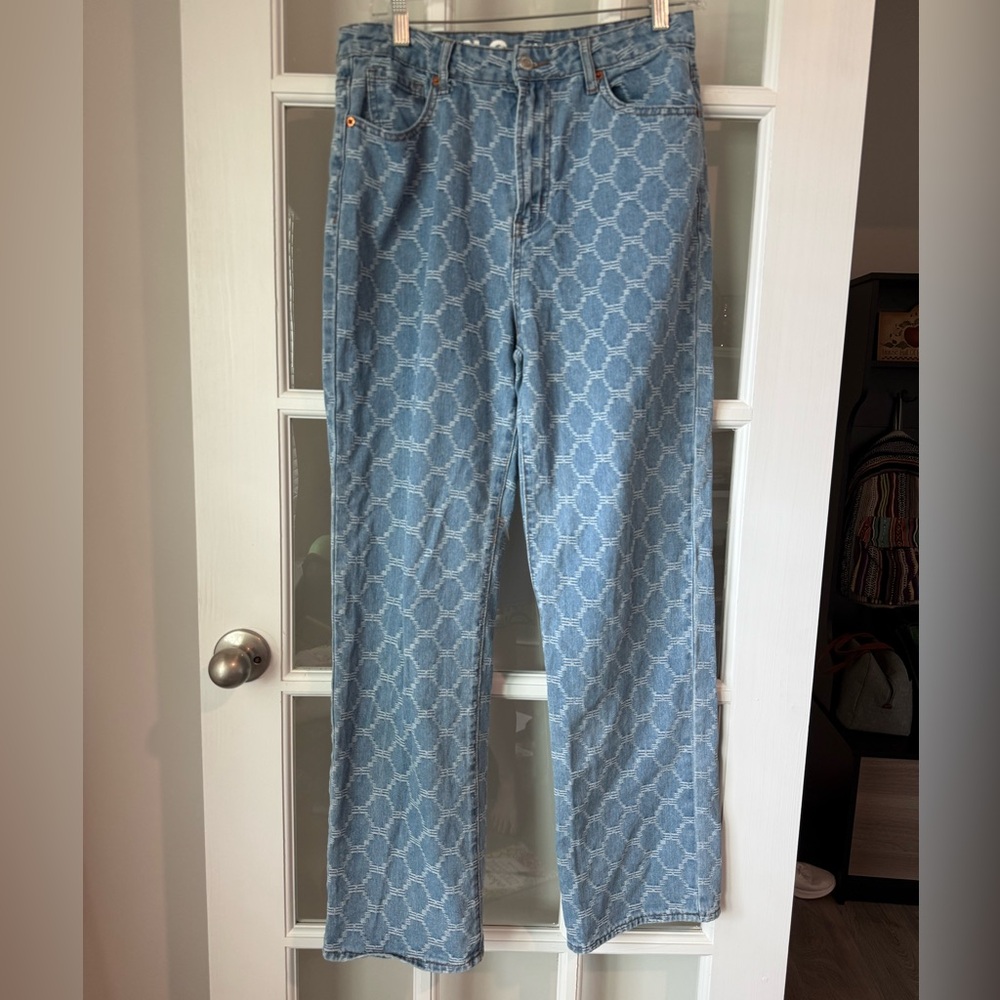 Patterned boyfriend jeans